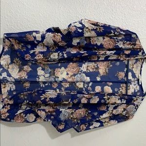 Blue floral layer